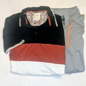 Black, Red, and White/Grey Men's Polo Shirts SZ XL